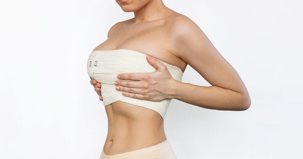 Woman with breast swelling